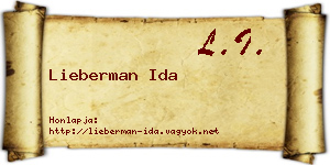 Lieberman Ida névjegykártya